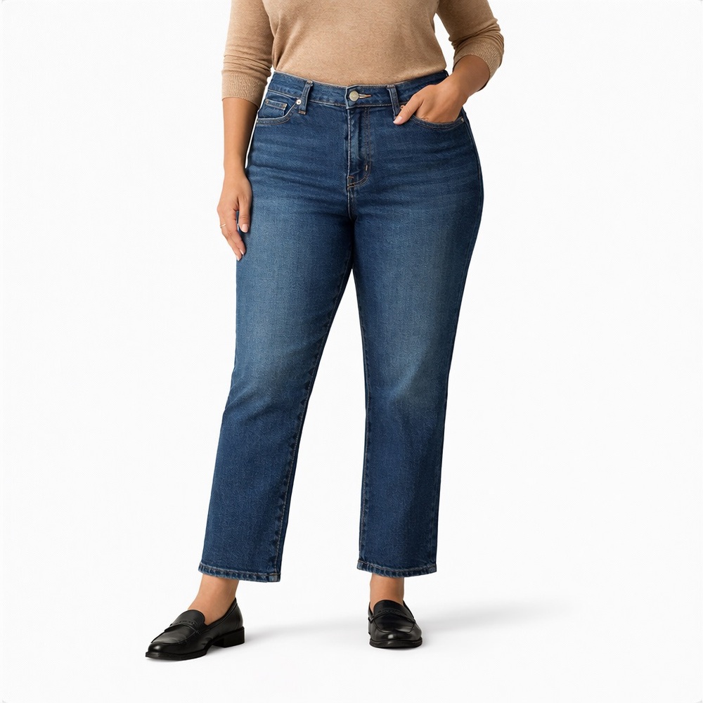 NWT Levi Strauss Signature High Rise Straight Jeans Size 16 W33 Comfort Stretch - Picture 2 of 12